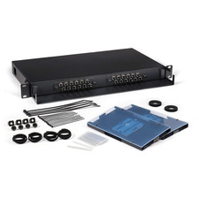 Fiber Optic Patch Panel, Rack Mount, 1 RU, Includes 2 ST Adapter Plates, Singlem picture
