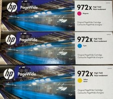 HP 972X High Yield Magenta,Cyan&Yellow Ink Cartridges *Lot of 3* Exp Date 2027 picture