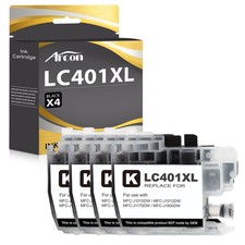 4P BLACK Premium Ink fits for Brother LC401 MFC-J1010DW MFC-J1012DW MFC-J1170DW picture