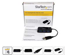 StarTech ST4300MINI 4-Port USB 3.0 Mini Hub with Charge Port - Black - NEW A4 picture