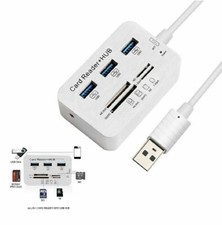 Aluminum 3 Port USB 3.0 Hub MS SD M2 TF Multi-In-1 Memory Card Reader Adapter US picture