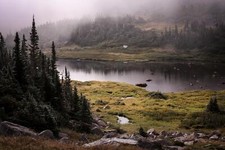 Landscape colorado usa nature lake mist forest plains Custom Gaming Mat Desk picture