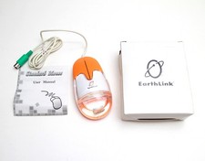 RARE NOS Vintage Earthlink Liquid Aqua Computer Mouse PS/2 AM-940-P Orange picture