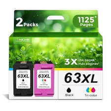 Ankink 63XL Ink Cartridges Replacement for 2PK Black Color, Color picture
