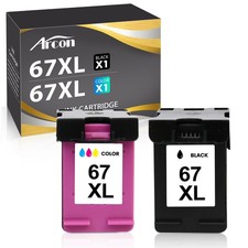 1-3PK 67-XL Ink 67XL Ink Black Color for HP Deskjet 2722 Plus 4122 4155e 4158e picture