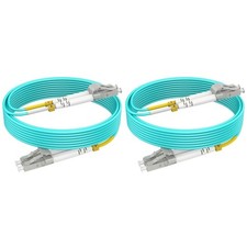 2 PCS Multimode Fiber LC To LC 32Ft/10M OM3 Patch Cable Duplex 10G/40G/100G picture