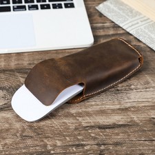 Vintage Leather Case for Apple Magic Mouse 1st/2nd Gen Handmade Flip Cover picture