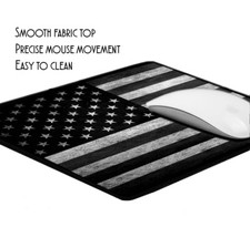Black & White Subdued Distressed American Flag Design Mouse Pad picture