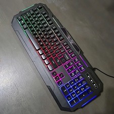 TikTok Bugha Exclusive Backlit RGB LED Gaming Keyboard with Function Keys for PC picture