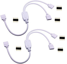 2Pcs 4 Pin RGB LED Strip Splitter Cable 2 Way 1 to 2 Splitter Connector Cable picture