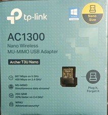 OBN TP-LINK Archer T3U Nano AC1300 Dual-Band MU-MIMO WPA3 USB Wi-Fi Adapter picture