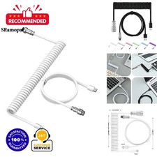 Coiled Keyboard Cable Type C to USB A Detachable Aviator Connector Double picture