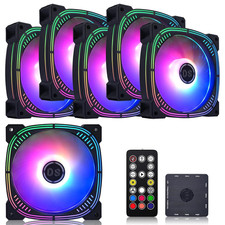 Rainbow LED RGB Fans with Controller for PC Case, CPU Cooler, Radiators System ( picture