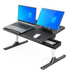 Lap Desk for Bed, X-Large Foldable Laptop Table with Book Stand, Wrist Rest, ... picture