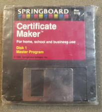 MAC  Springboard Certificate Maker Series 2 Disk mac 512k Vintage (DS1D4)...... picture