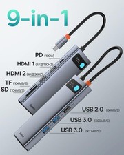 Baseus Laptop Docking Station Dual Monitor 4K@120Hz, 9 in 1 USB C Hub plus.. picture