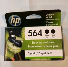 Genuine HP 564 Twin-Pack Black Ink Cartridges (Expired: 12/2022) picture