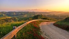 Landscape road nature hills sunlight outdoors Custom Gaming Mat Desk picture