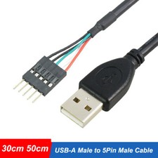USB-A 2.0 Male to DuPont 5Pin Male USB header PCB Motherboard Cable 30cm 50cm picture