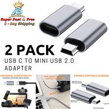 USB C to Mini USB 2.0 Adapter Type C Female to Mini USB 2.0 Male Convert 2 PACK picture