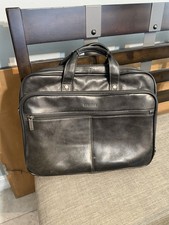 Heritage Black Leather Laptop Messenger Bag Fits 14 Inch Or Smaller Laptop picture