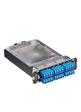 Leviton SDX Molded Splice Module 24-Fiber OS2 Quad LC Shuttered Blue (SPLCS-4LL) picture