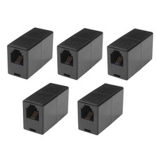 5 PCS RJ11 Coupler Connector Black Telephone InLine 6P4C Phone Line Jack picture