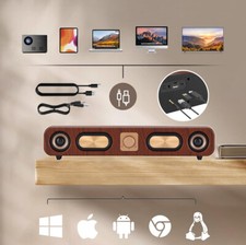 Vintage Wooden Bluetooth Speaker with 4D Surround Stereo Sound and FM Radio picture