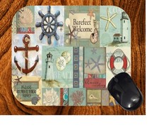LIGHTHOUSE STARFISH ANCHOR BEACH COASTAL NAUTICAL  COMPUTER MOUSE PAD  9 x 7 picture