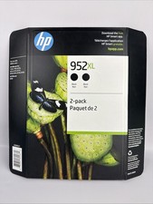 HP 952XL 2-Pack Black Ink Cartridges OEM Factory Sealed EXP 4/2024 picture