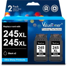 PG-245XL 2 Pack Black Ink Cartridges for Canon TS3722 TS3522 TR4720 Printer Ink picture