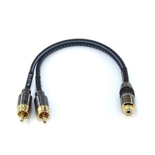 WJSTN RCA Splitter 1 Female 2 Male Y Adapter Subwoofer Cable 8, black picture