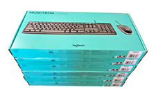 LOT of 6 Logitech MK200 Media Corded Keyboard & Mouse Combo NEW FACTORY SEALED picture