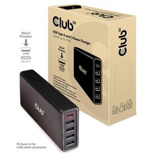 Club3D CAC-1903 USB Type A And C Power Charger, 5 Ports Up To 111W ~E~ picture