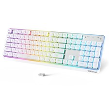 Wireless RGB Keyboard LowProfile Silent Membrane Keys 104Key White picture