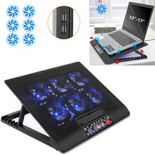 Laptop Cooling Pad w/6 Quiet Fans for 12-17in Notebook Gaming Black Adjustable picture