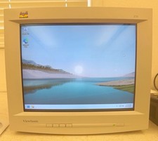 ViewSonic E70 17” Beige CRT Monitor VGA D-Sub w/Cables & Original Disc picture