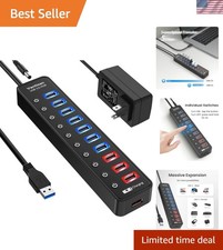 Versatile 11-Port USB 3.0 Hub with Smart Charging & Individual Control Switches picture