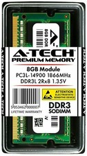 A-Tech 8GB PC3-14900 Laptop SODIMM DDR3 1866 MHz 204pin Memory RAM PC3L 8G DDR3L picture