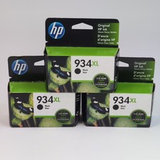 THREE Original HP 934XL Black Ink Cartridge Exp 2023 OfficeJet High-Yield picture