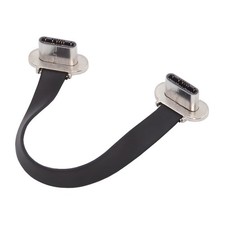 CY USB-C Type C to USB-C Dual Angled Ultra Slim Flat Power USB2.0 Data Cable 65W picture