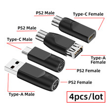 4 PACK PS/2 to USB Adapter,USB A/USB C to PS/2 Converter for Mouse and Kehyboard picture