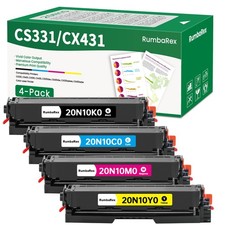 RumbaRex CS331 CX331 CS431 CX431 Toner Cartridges Set 4-Color CMYK 20N10 Lexmark picture