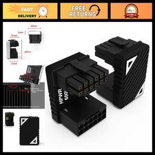 12V HPWR 12+4 Pin Angled Connector Adapter, 180 Degree Power Cable Extension picture