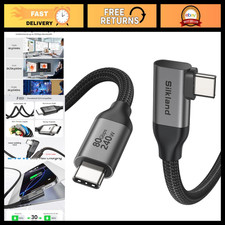 80Gbps Right Angle USB 4 Cable, Thunderbolt 5, 240W Power Delivery, 4FT Length picture