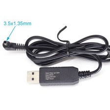 1pc 3.3ft/1M USB A Male 5V To 12V DC 3.5x1.35mm Right Angle Male Step-Up Cable picture