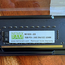 NEMIX RAM 16GB DDR4 SDRAM PC4-2400 ECC UDIMM 288-Pin ME19200-628 picture