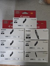 Genuine Lot of 7 Canon #281 CLI-281BK 2091C001 Black Ink Cartridges PIXMA picture