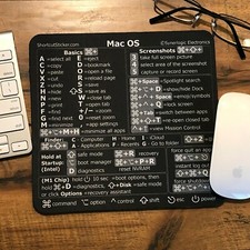 SYNERLOGIC (M1+Intel) Mac OS Big Sur Shortcut Reference Guide Mousepad - Black picture