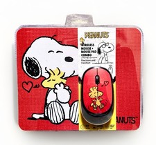 NEW Peanuts SNOOPY & WOODSTOCK Non-Slip Foam Mouse Pad/Wireless Mouse Combo Set picture